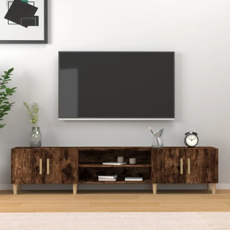 vidaXL TV-bord 180x31,5x40 cm konstrueret træ, røget eg