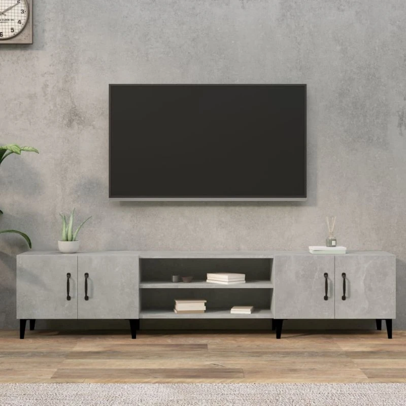 vidaXL TV-bord 180x31,5x40 cm konstrueret træ betongrå