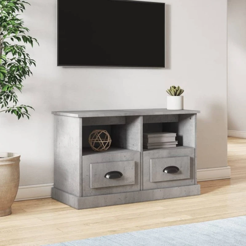 vidaXL TV-bord 80x35x50 cm konstrueret træ, betongrå