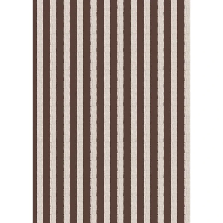 Papirrulle tekstil-look med brune striber 5 m