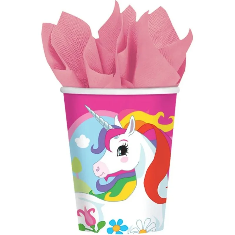 Rainbow Sparkle Enhjørning papkrus 8 stk. 250 ml