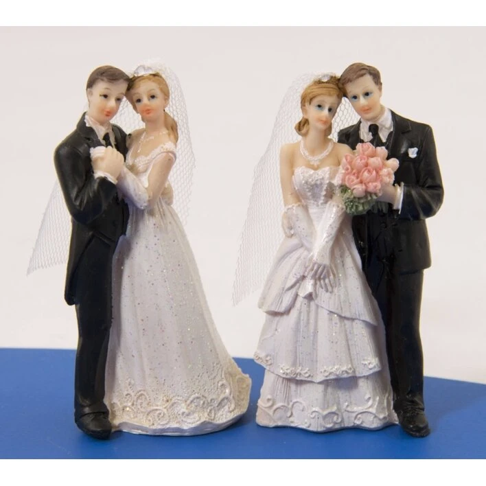 Uden-mærke Bryllupskagefigur 2 slags, 9 cm