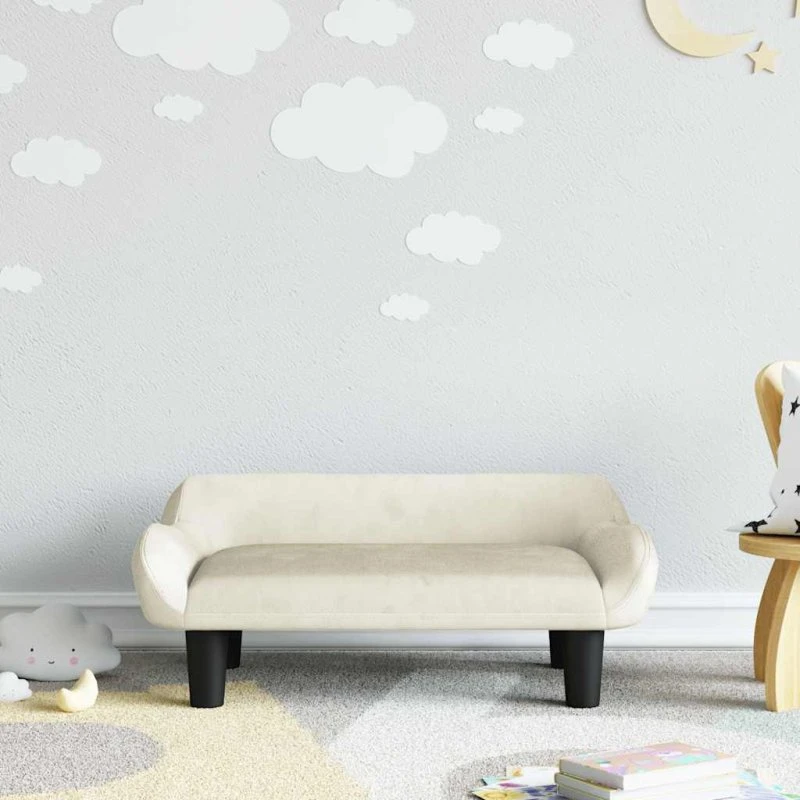 vidaXL børnesofa 70x40x24 cm velour creme