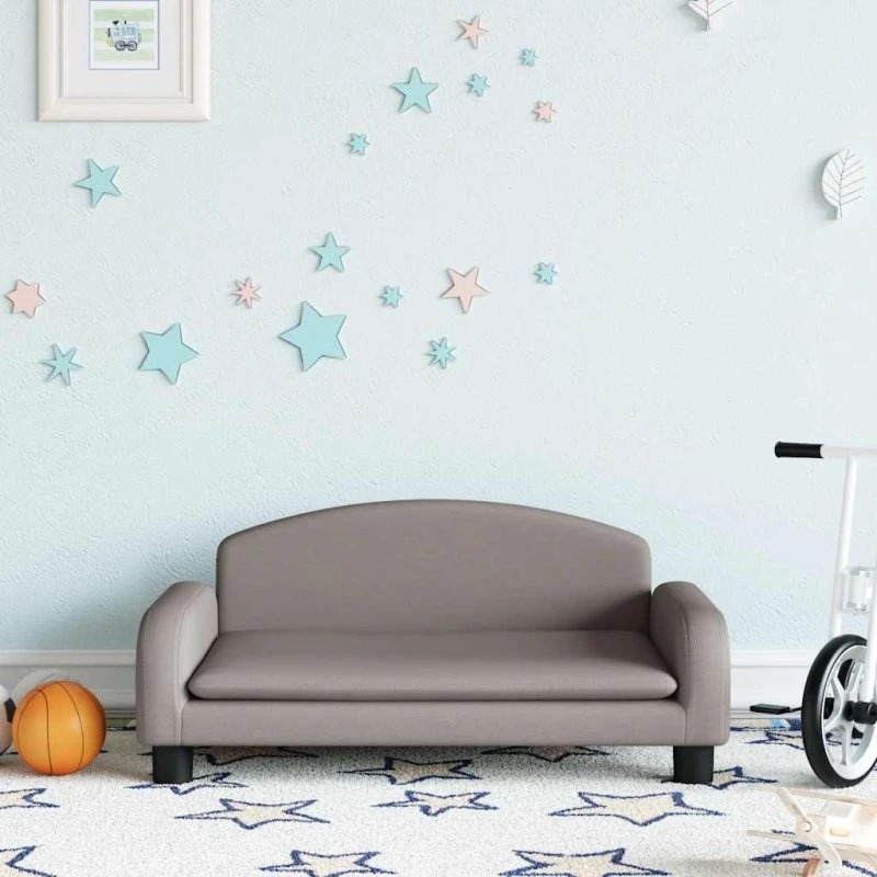 vidaXL børnesofa 70x45x30 cm stof gråbrun