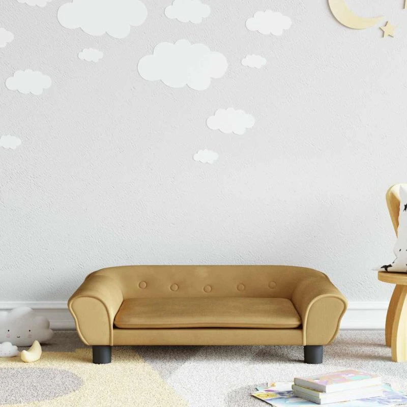 vidaXL børnesofa 70x45x26 cm velour brun