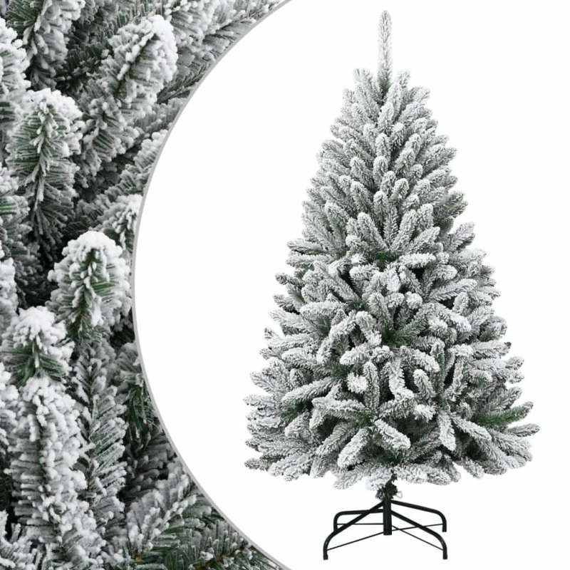 vidaXL kunstigt juletræ med sne 120 cm, hængslet