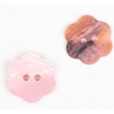 DROPS Blomst perlemorsknap 15 mm (rosa)