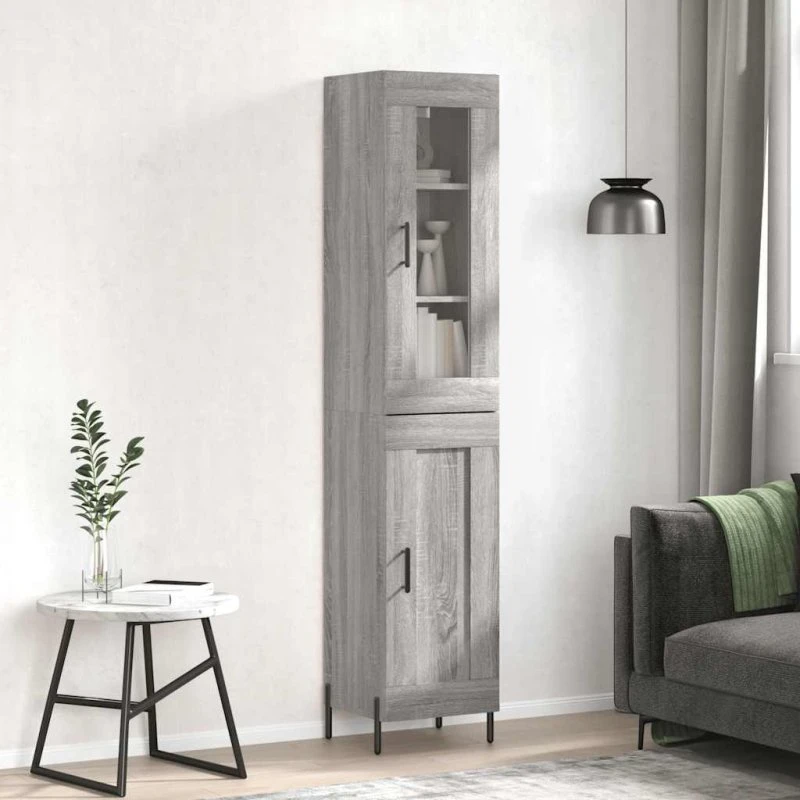 vidaXL Højskab 34,5x34x180 cm – Grå Sonoma-eg