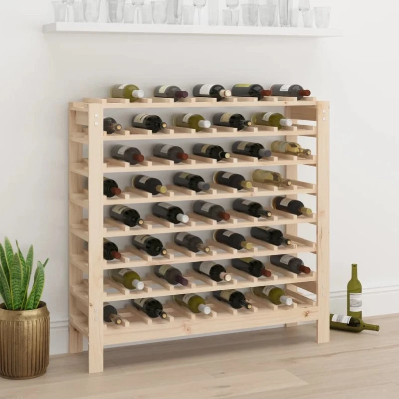 vidaXL vinreol i massivt fyrretræ 109,5x30x107,5 cm