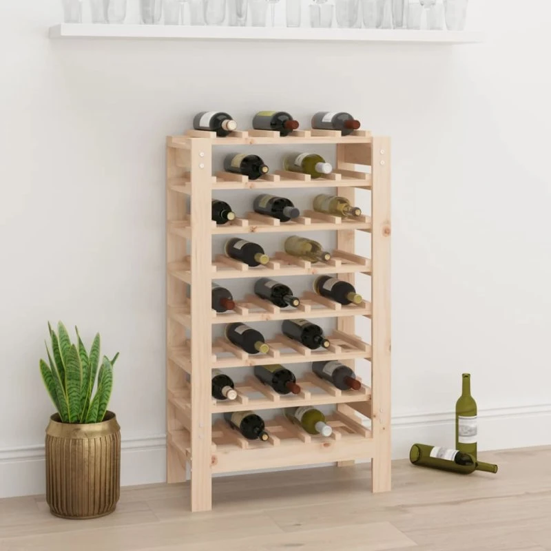 vidaXL vinreol i massivt fyrretræ 61,5x30x107,5 cm (op til 40 flasker)