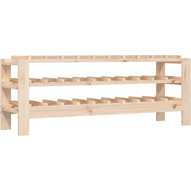 vidaXL vinreol i massivt fyrretræ 109,5x30x42 cm (30 flasker)