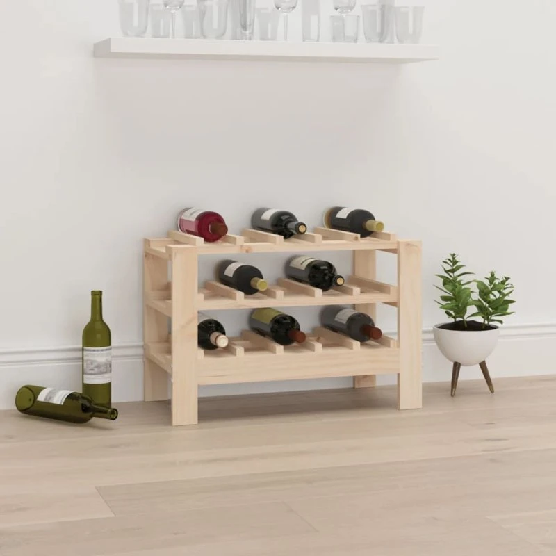vidaXL vinreol 61,5 x 30 x 42 cm i massivt fyrretræ