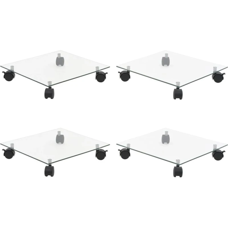 vidaXL plantevogne 4 stk. 35x35 cm firkantet hærdet glas