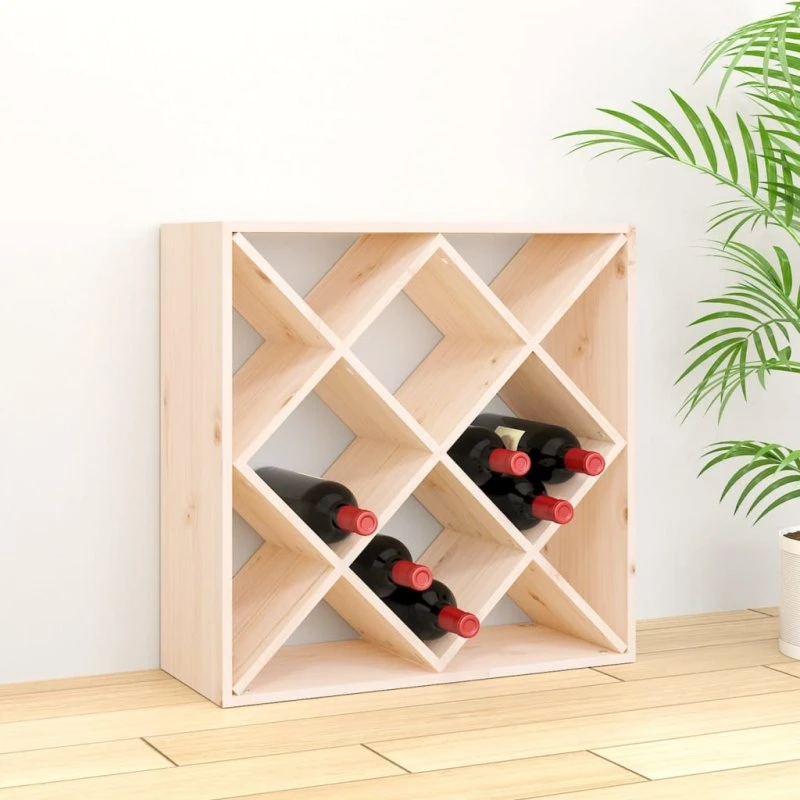 vidaXL vinreol 62x25x62 cm massivt fyrretræ