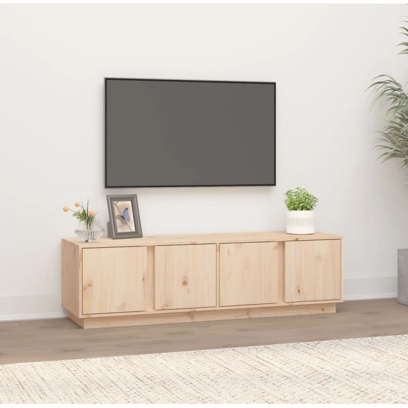 vidaXL tv-bord 140x40x40 cm massivt fyrretræ natur