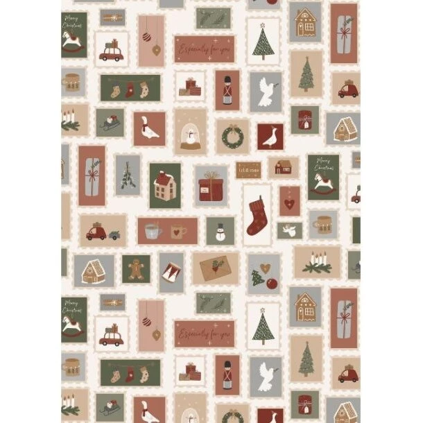 Ib Laursen gavepapir julemærker 5 m (52,5 cm)