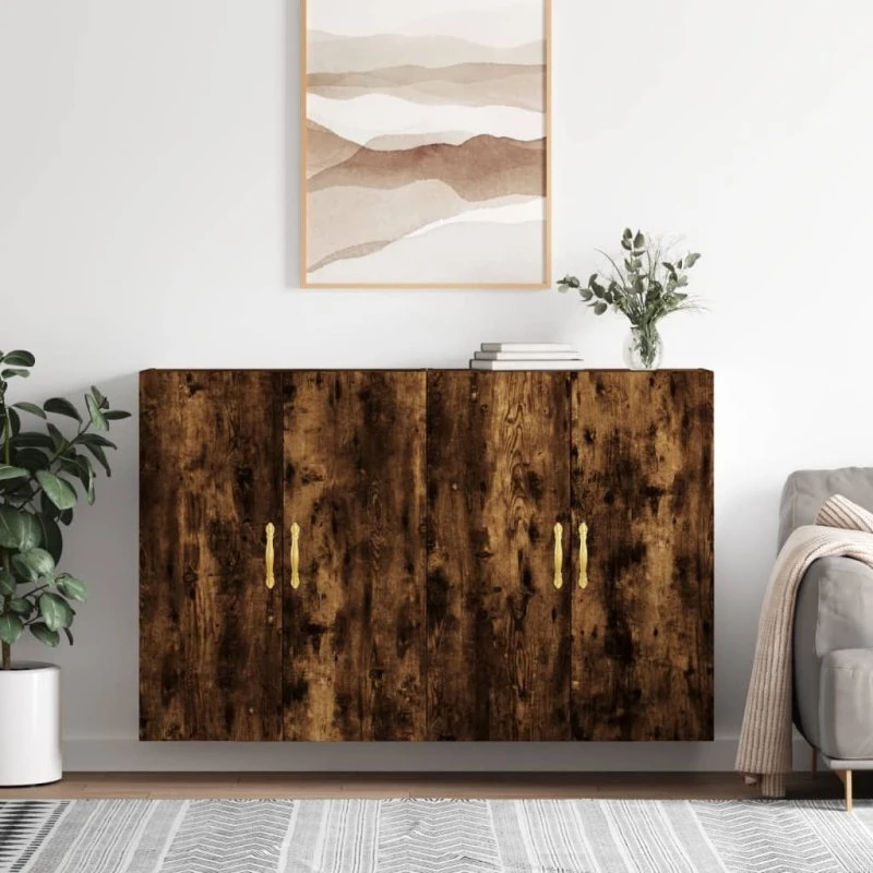 vidaXL vægskabe 2 stk. 69,5x34x90 cm røget sonoma-eg