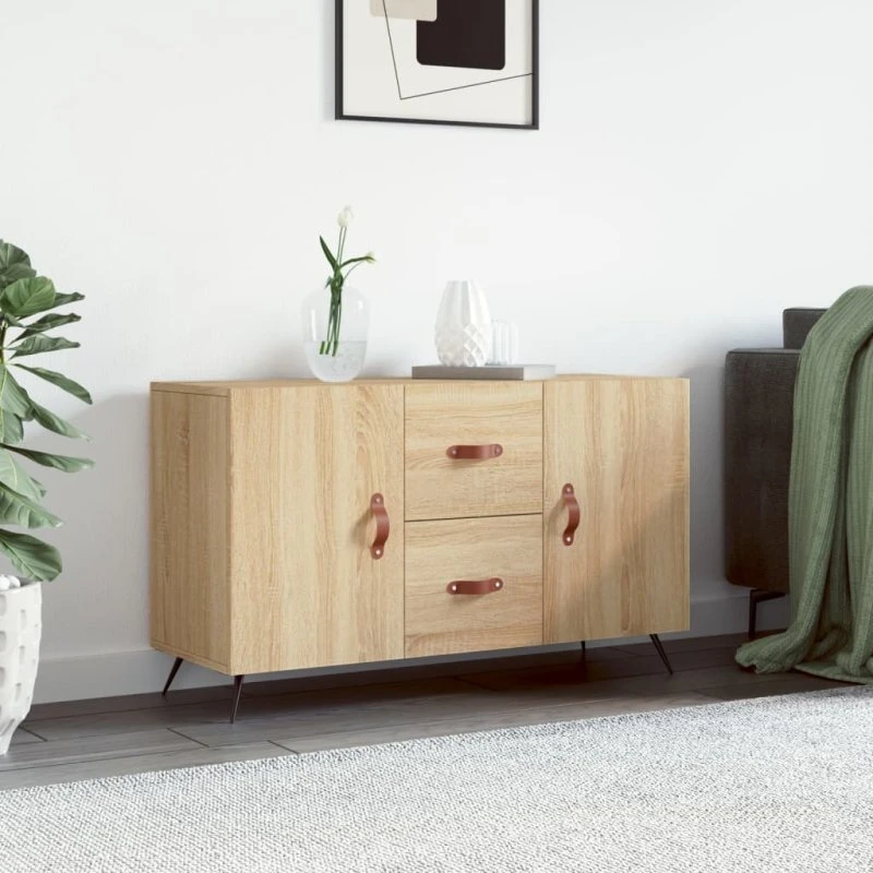 vidaXL skænk 100x36x60 cm sonoma-eg med metalben