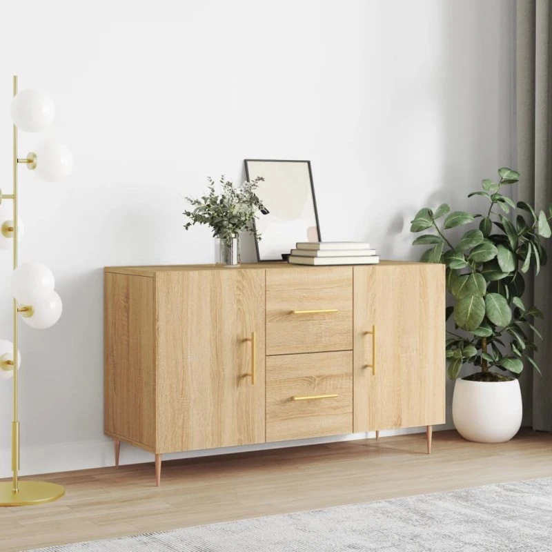 vidaXL skænk 100x36x60 cm sonoma-eg med metalben