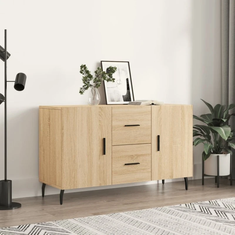 vidaXL skænk 100x36x60 cm sonoma-eg med metalben