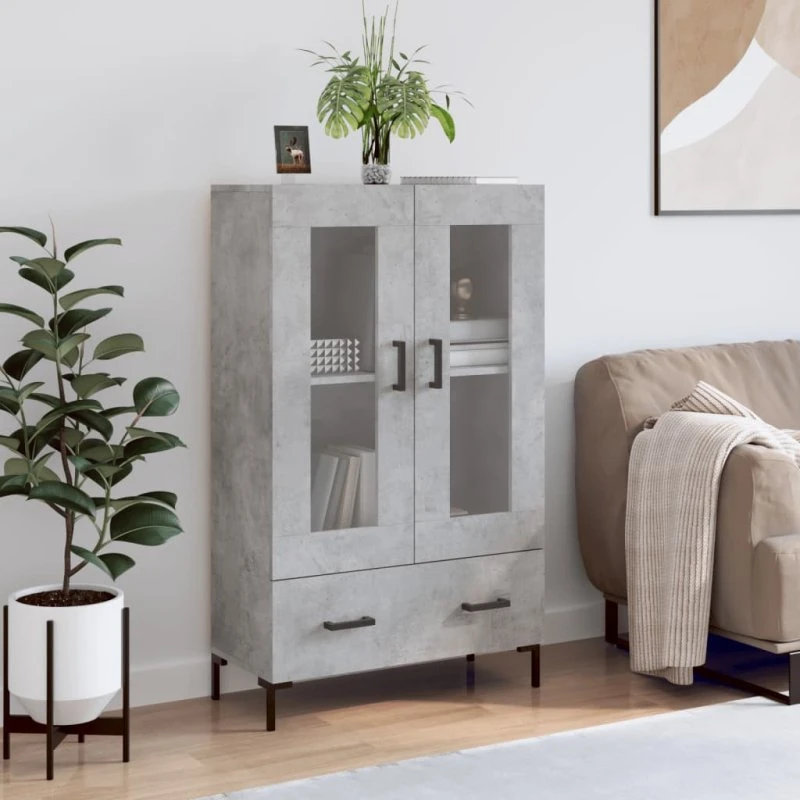 vidaXL skab 69,5x31x115 cm i konstrueret træ, betongrå