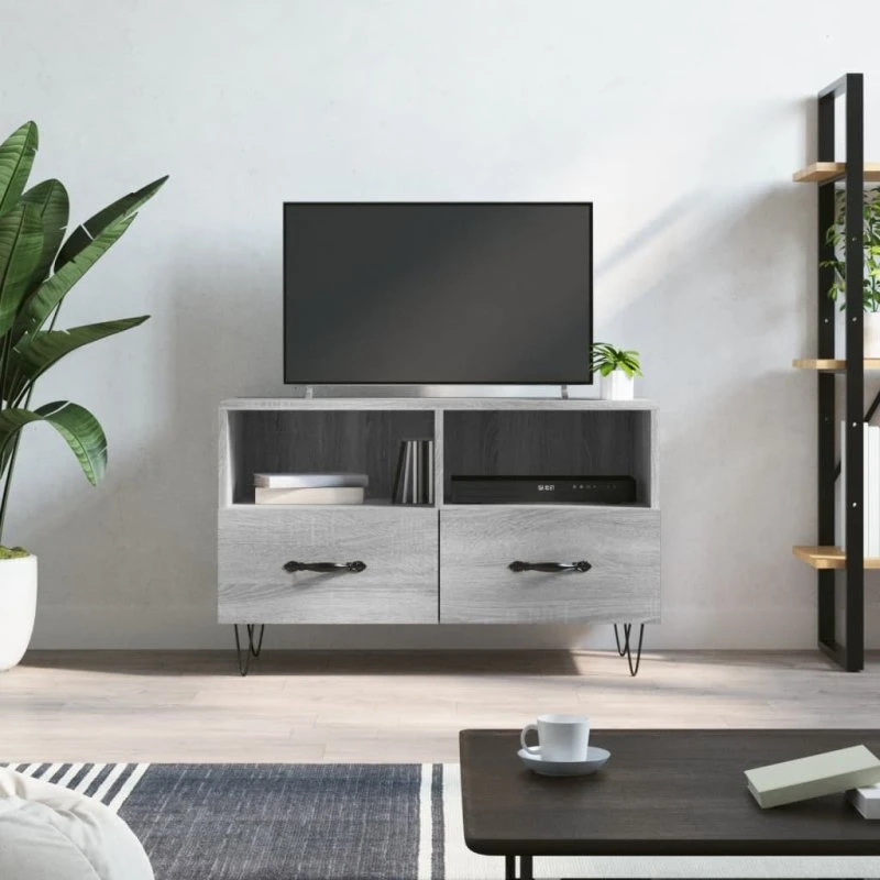 vidaXL TV-bord 80x36x50 cm i grå Sonoma-eg