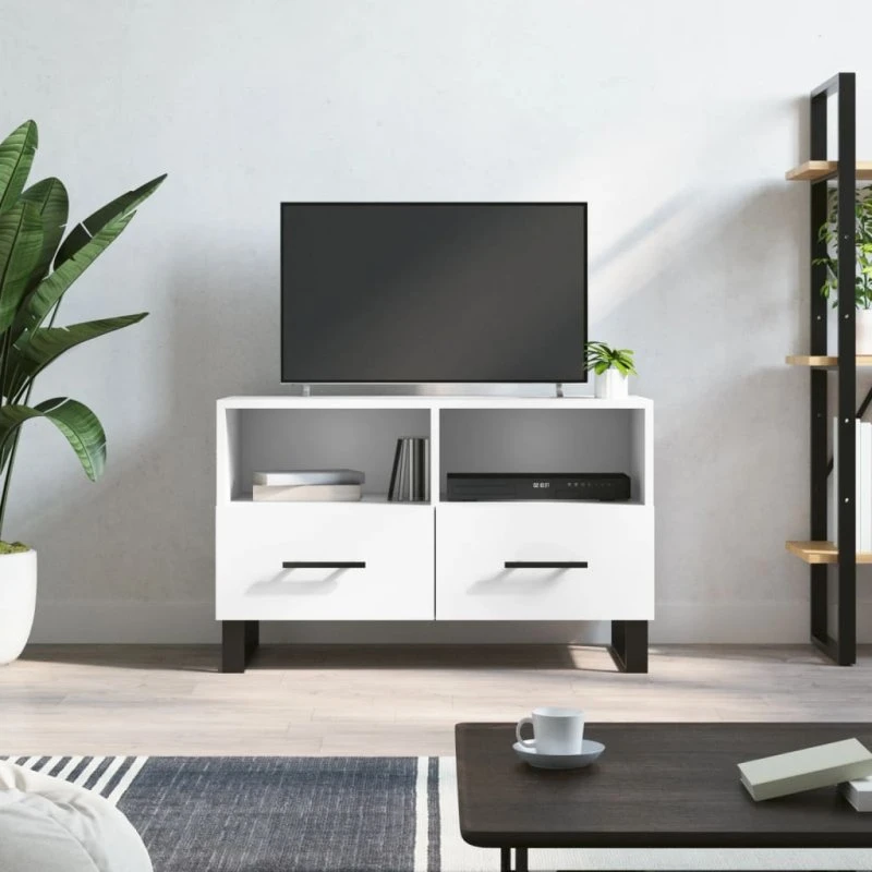 vidaXL tv-bord 80x36x50 cm konstrueret træ hvid