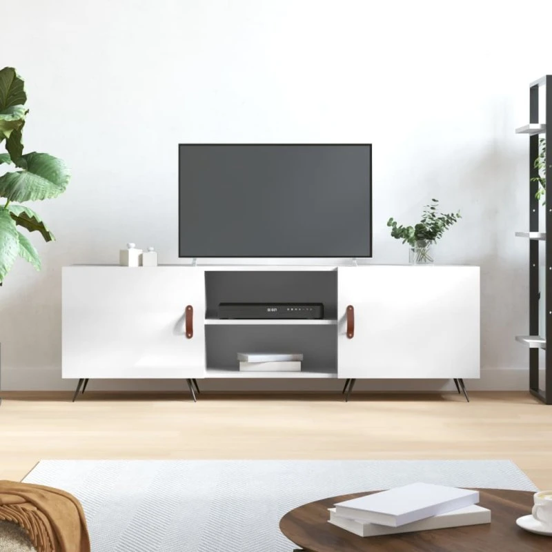 vidaXL TV-bord 150x30x50 cm hvid højglans