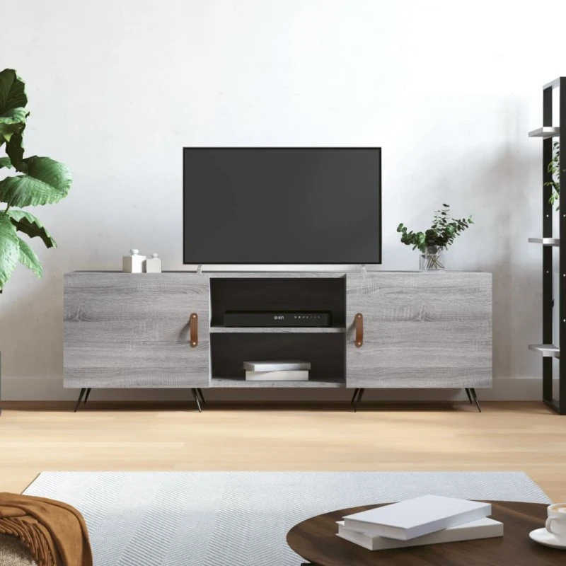 vidaXL TV-bord 150x30x50 cm grå Sonoma-eg