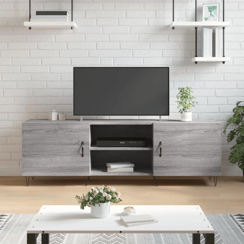 vidaXL TV-bord 150x30x50 cm i grå Sonoma-eg