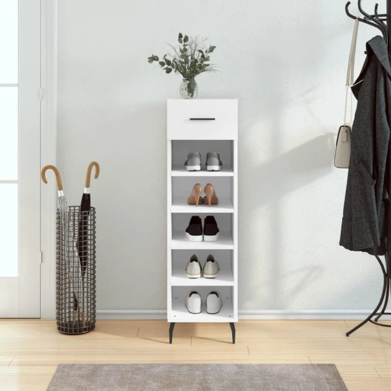 vidaXL skoreol 30x35x105 cm konstrueret træ, hvid