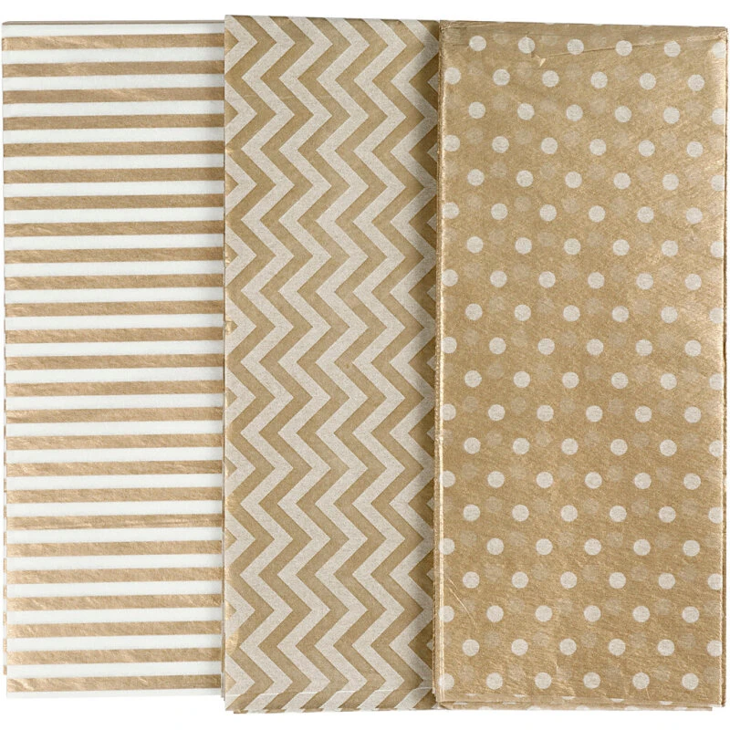 Silkepapir 50x70 cm 17 g, guld – 6 ark