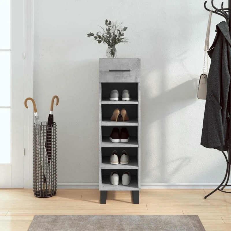vidaXL skoreol 30x35x105 cm konstrueret træ – betongrå