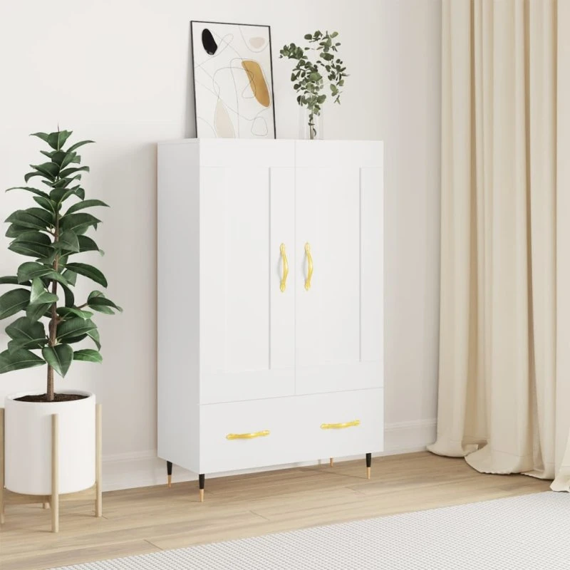 vidaXL højskab 69,5x31x115 cm hvid konstrueret træ