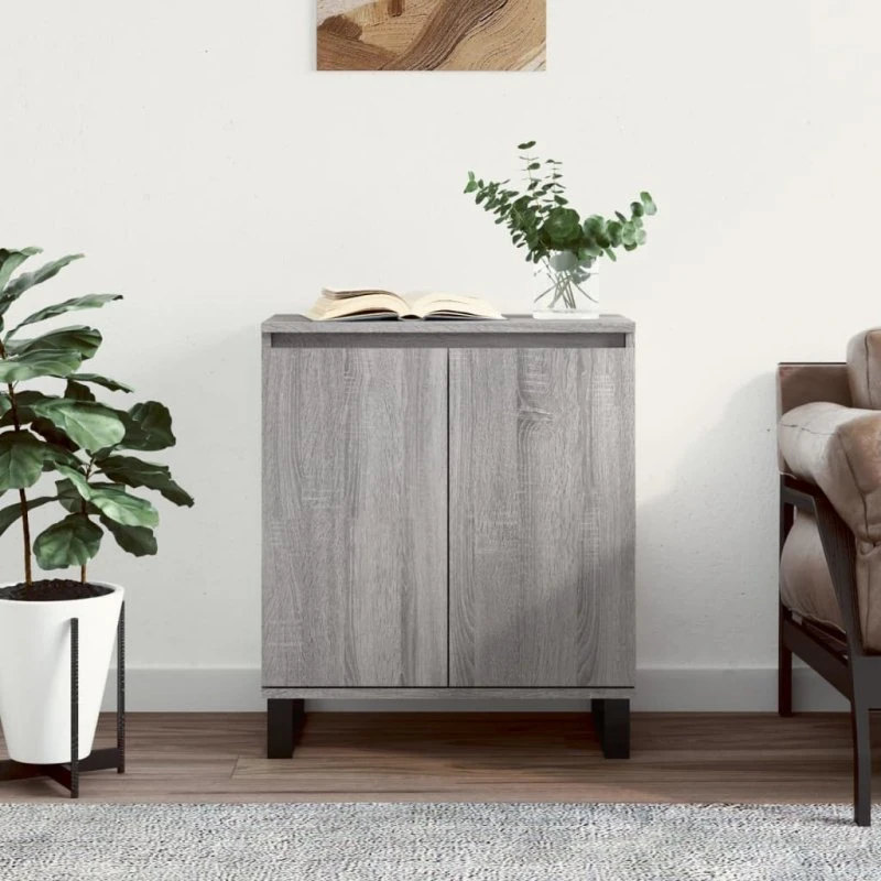 vidaXL skænk 60x35x70 cm grå sonoma-eg