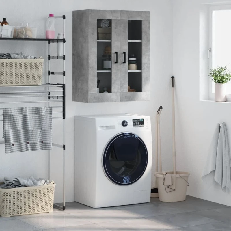 vidaXL væghængt skab 69,5x34x90 cm betongrå