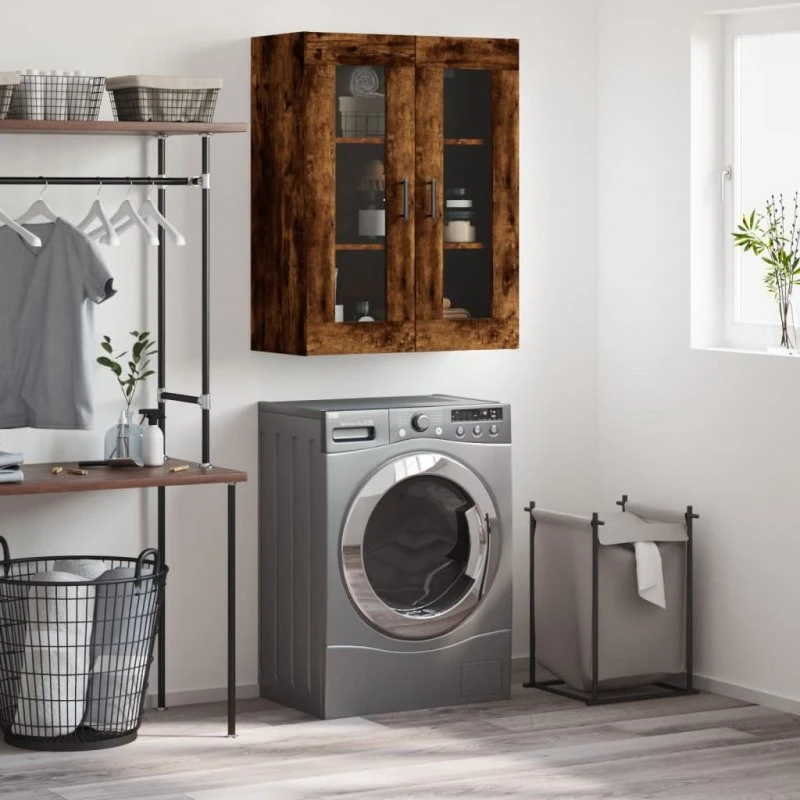 vidaXL væghængt skab 69,5x34x90 cm - røget sonoma-eg
