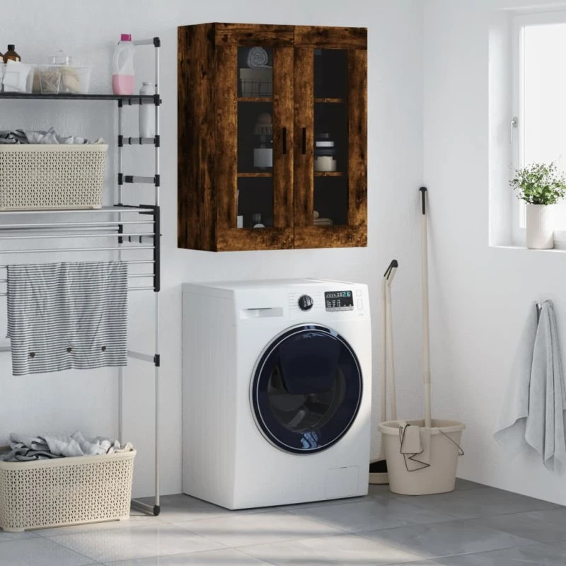vidaXL væghængt skab 69,5x34x90 cm røget sonoma-eg