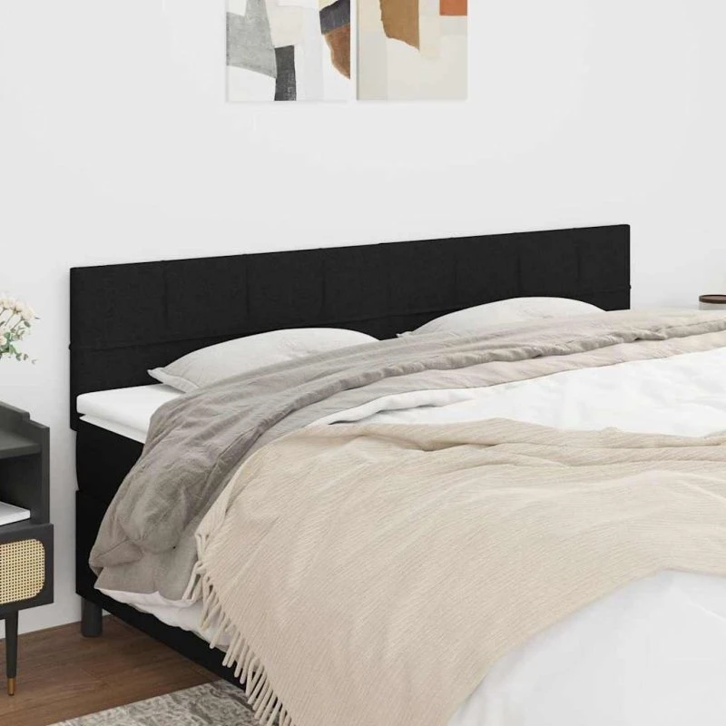 vidaXL Sengegavle 2 stk. 80x5x78/88 cm stof, sort