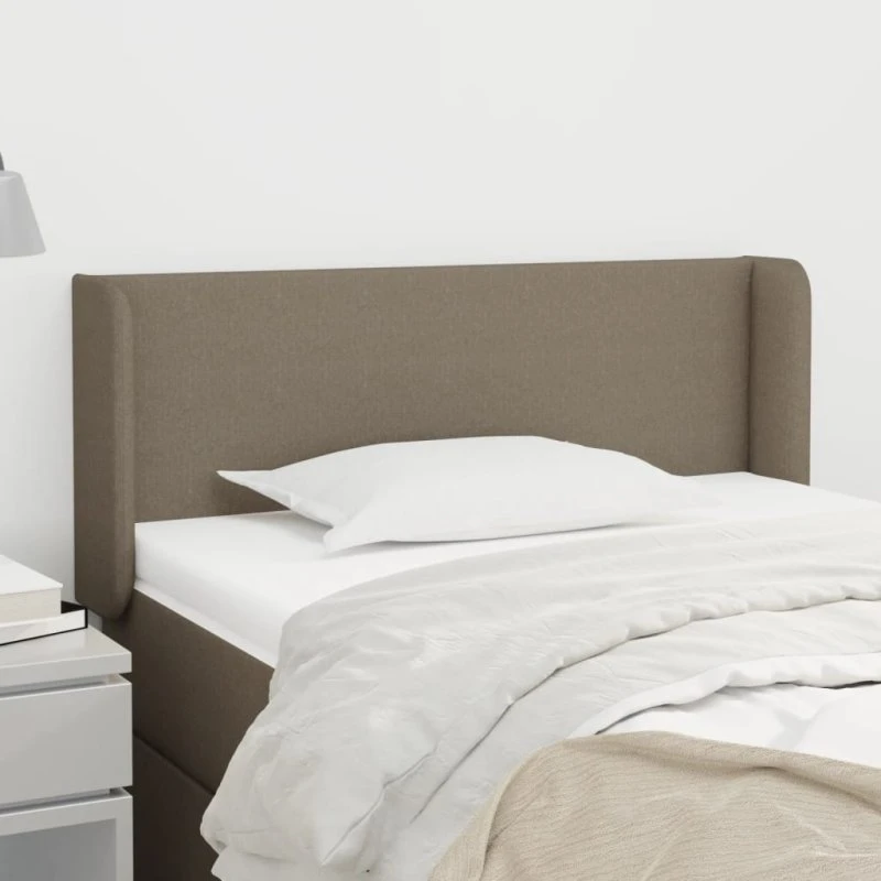 vidaXL sengegavl med kanter 83x16x78/128 cm stof gråbrun