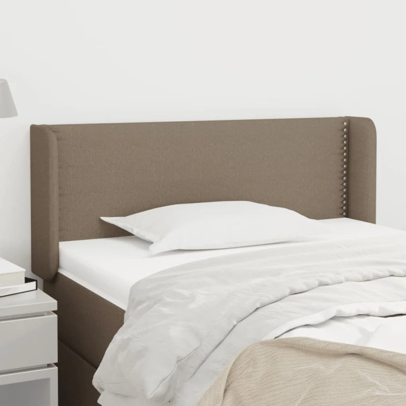 vidaXL sengegavl med kanter 93x16x78/88 cm stof gråbrun