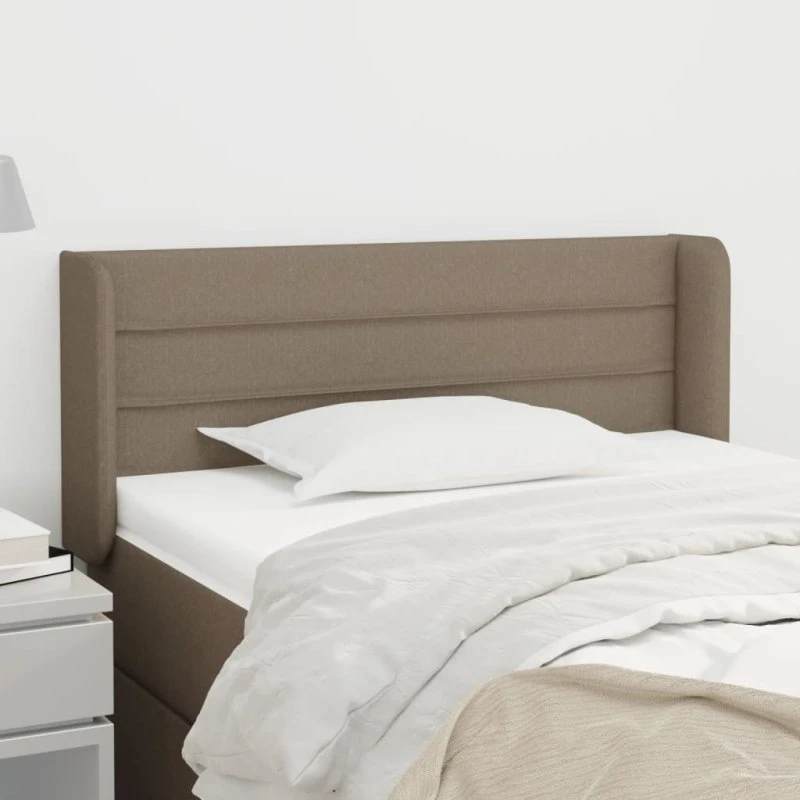 vidaXL sengegavl med kanter 83x16x78/128 cm stof gråbrun