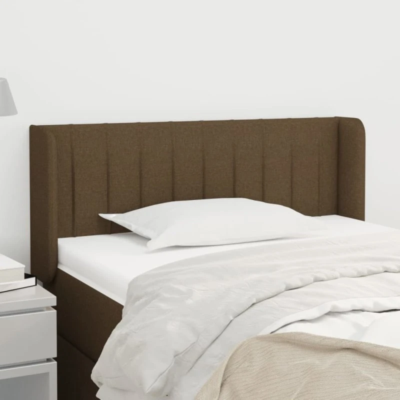 vidaXL sengegavl med kanter 93x16x78/88 cm mørkebrun