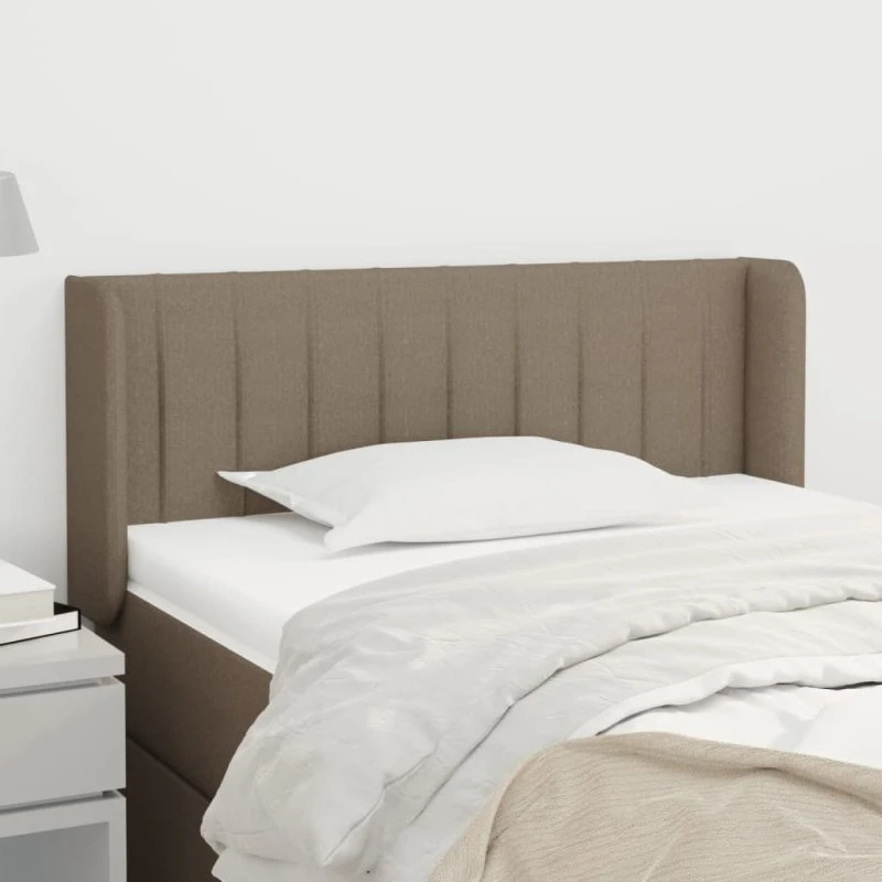 vidaXL sengegavl med kanter 93x16x78/88 cm stof gråbrun