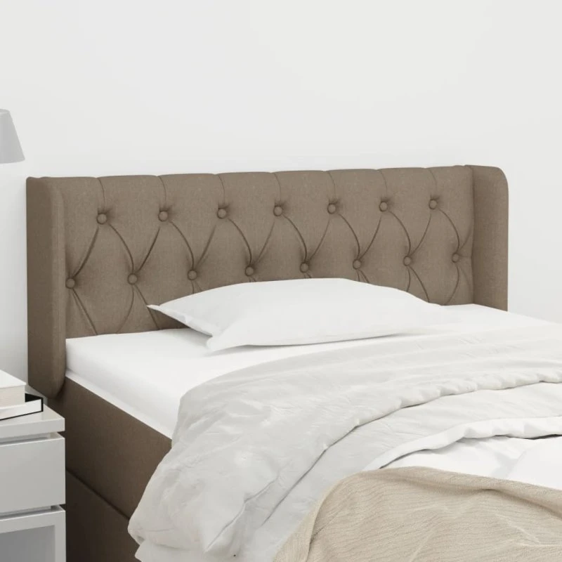 vidaXL Sengegavl med kanter 103x16x78/88 cm stof gråbrun
