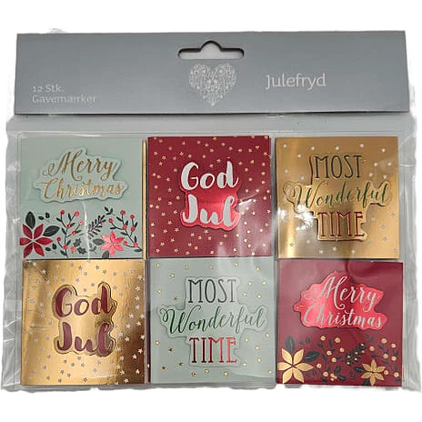 Gavemærker med fold 12-pak – assorteret
