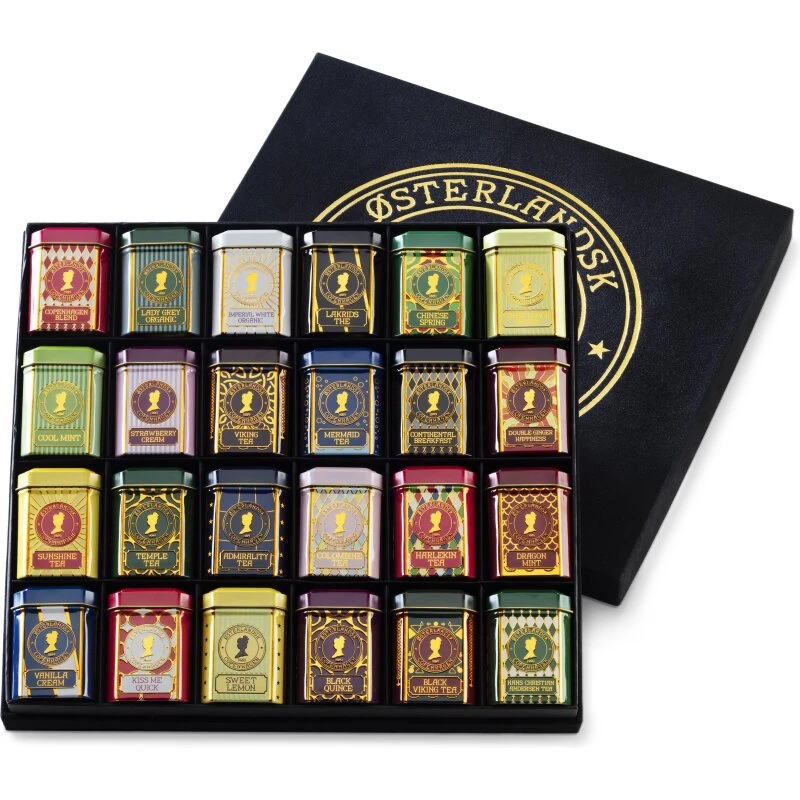 Østerlandsk Thehus Gaveæske, Luksus velour, 24 stk