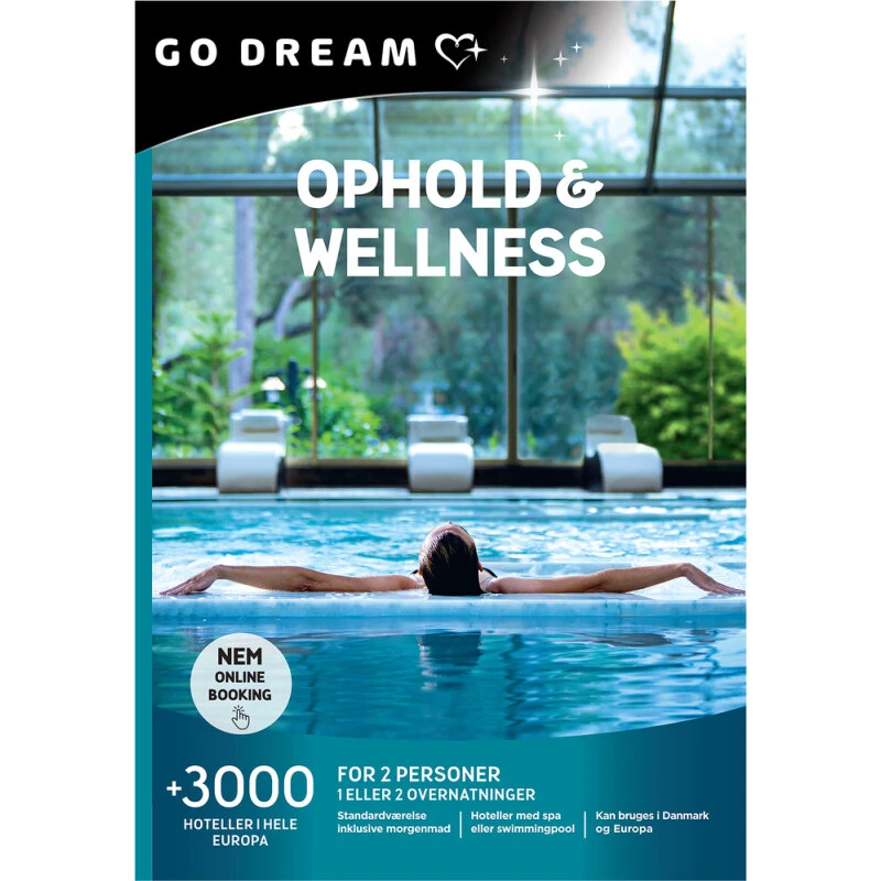GoDream Ophold & Wellness – Ophold for 2 med spa