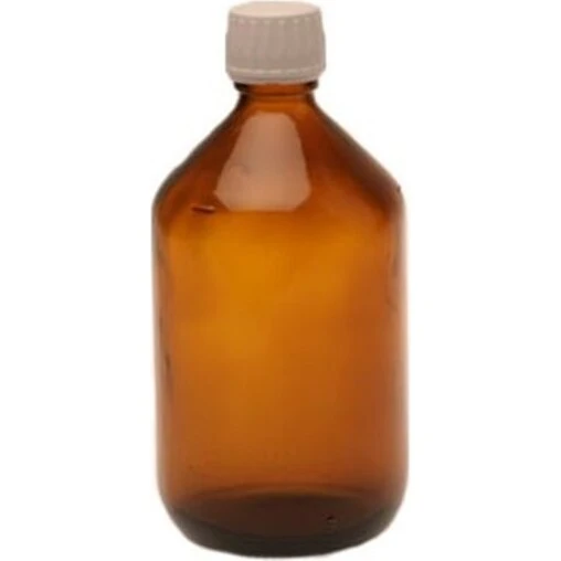 Mezina 500 ml flaske i brunt glas med låg