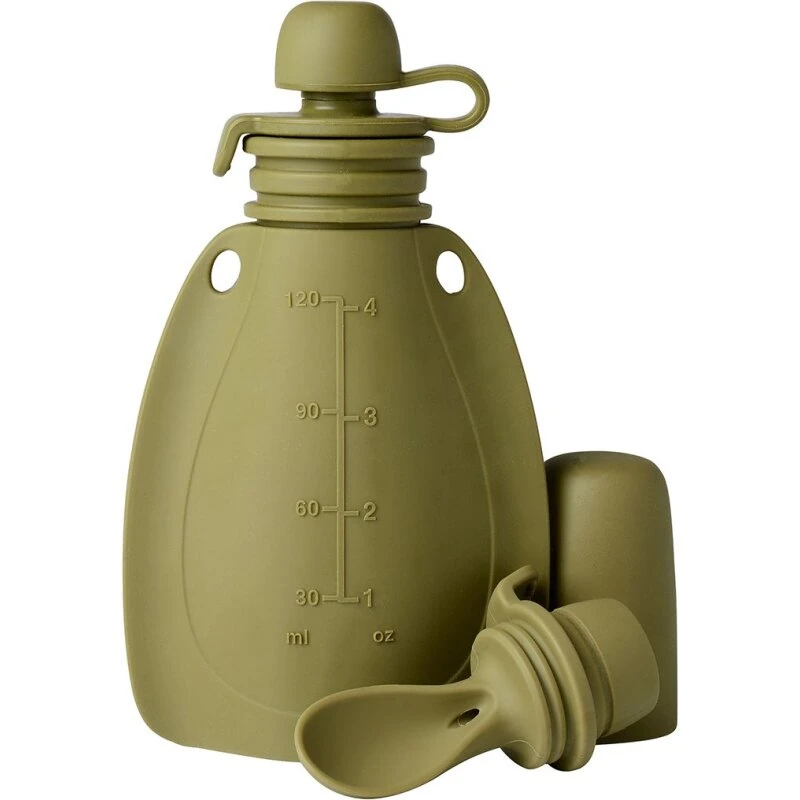 Mininor Smoothieflaske m/ske 120 ml – Mosgrøn